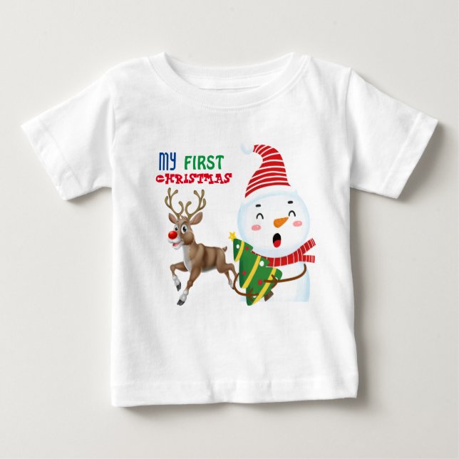 Minha primeira camisa de Natal do BabY (Frente)