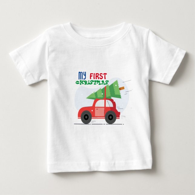 Minha primeira camisa de Natal do BabY (Frente)