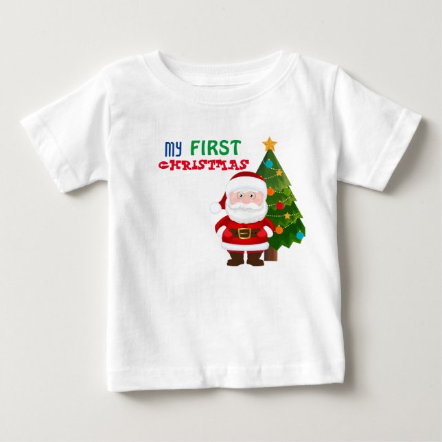 Minha primeira camisa de Natal do BabY (Frente)