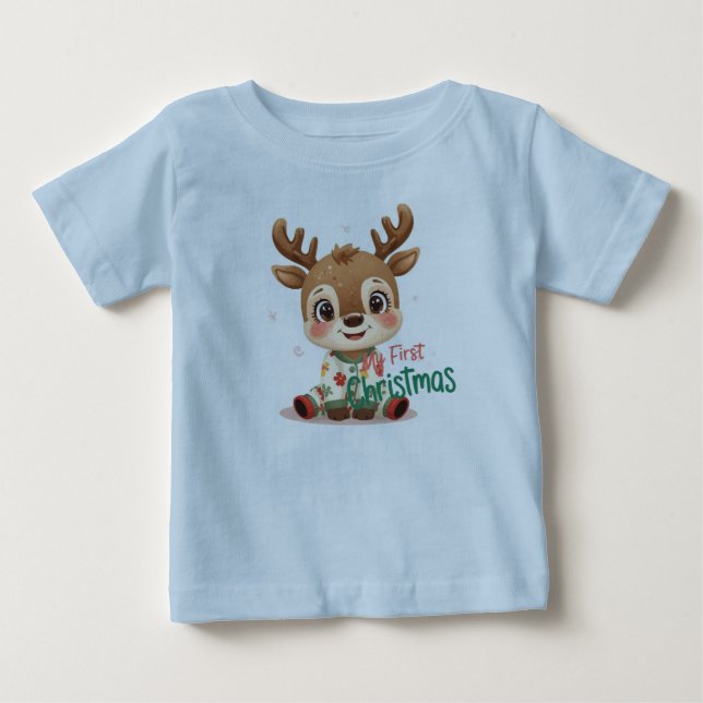 Minha Primeira Camisa de Natal para Bebê | Festa d (Frente)