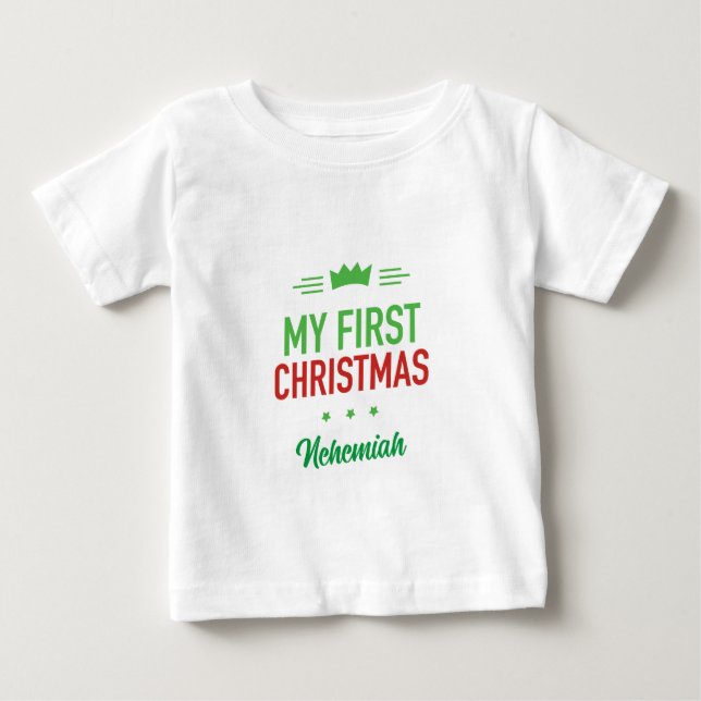Minha Primeira Camiseta de Natal do Bebê (Frente)