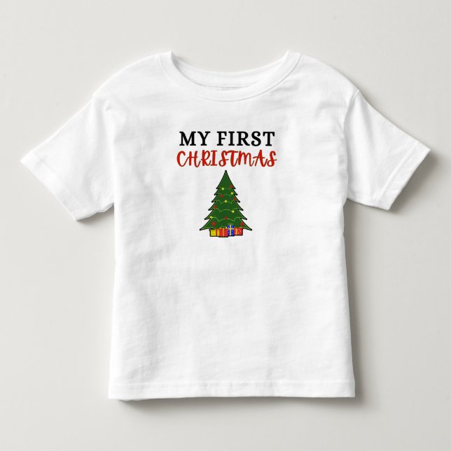 Minha Primeira Camiseta de Natal para Bebê (Frente)