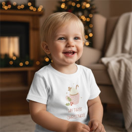 Minha Primeira Camiseta de Natal para Bebê Menina