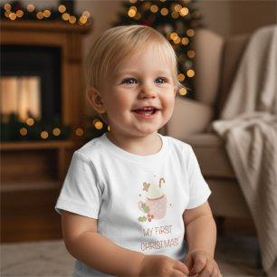 Minha Primeira Camiseta de Natal para Bebê Menina​