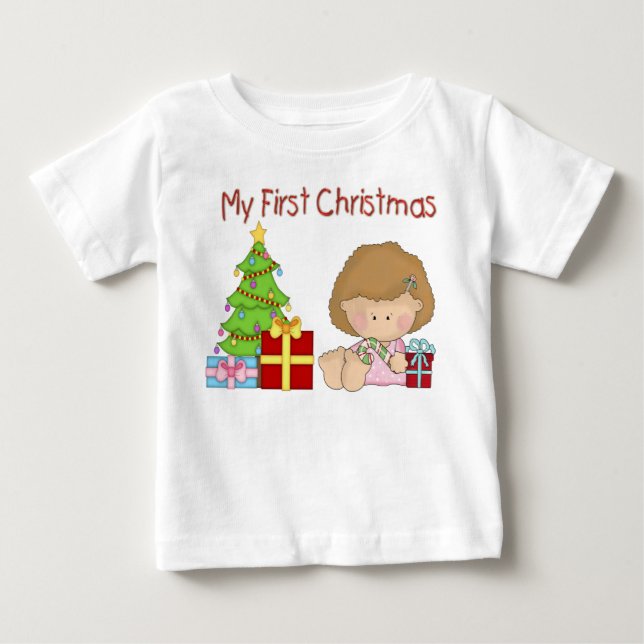 Minha Primeira Criança de Natal, Camiseta de Longa (Frente)
