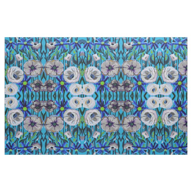 Minha Tecido de Flores Azuis (Fat Quarter)