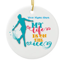 Minha vida está no ornamento do patinagem