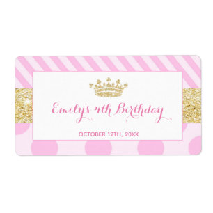 Mini aniversário da princesa da etiqueta da