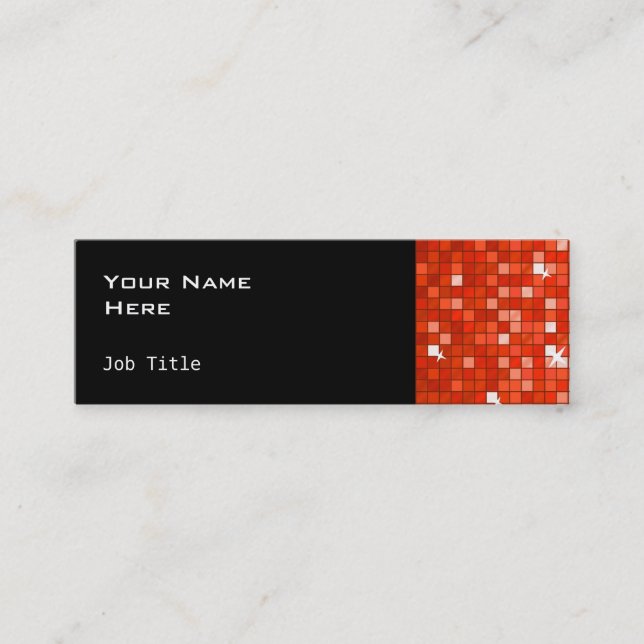 Mini Azulejos de Disco Vermelho cartão de visita fino p (Frente)