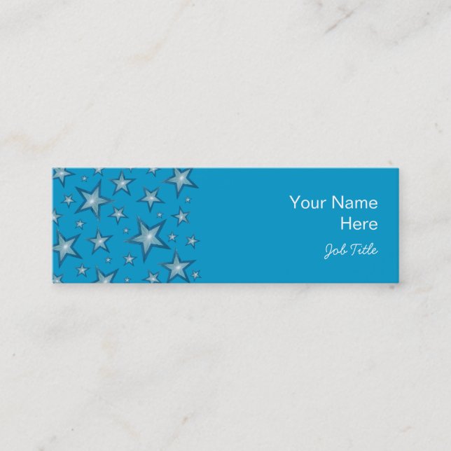 Mini Blue Stars cartão de visita branco magro (Frente)