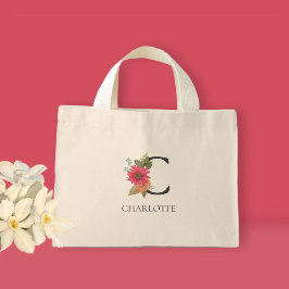 Mini Bolsa com Mini Monograma Personalizado Floral