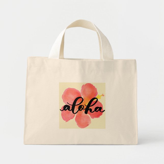 Mini Bolsa Tote Aloha Hibiscus (Frente)