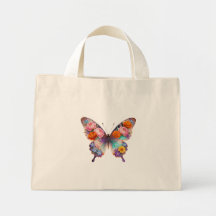 Bolsa Tote Borboleta Floral Boho Estética
