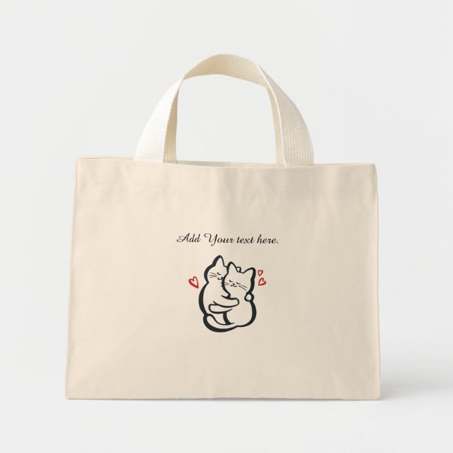 Mini Bolsa Tote da Mãe Amante de Gatos para Mulheres (Frente)