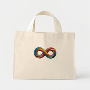 Mini Bolsa Tote Infinito Arco-íris Colorido