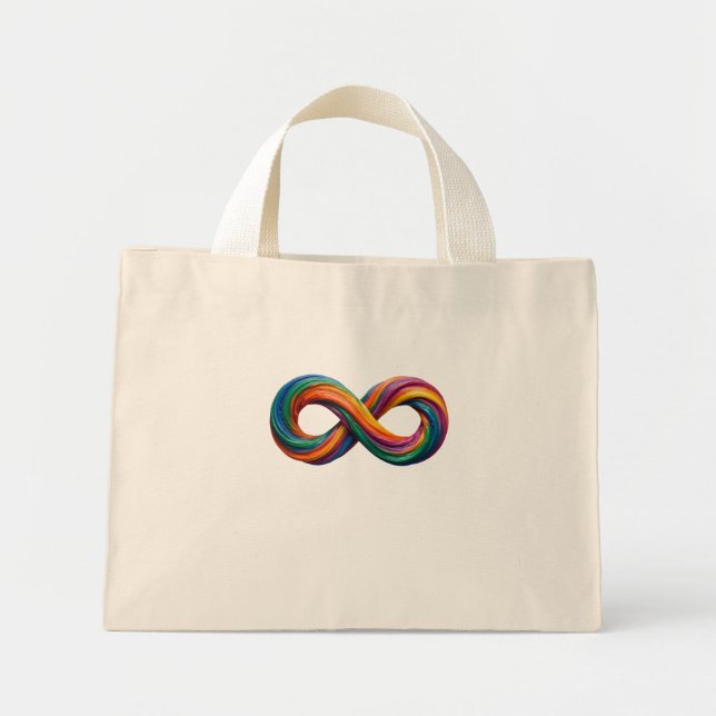 Mini Bolsa Tote Infinito Arco-íris Colorido (Frente)