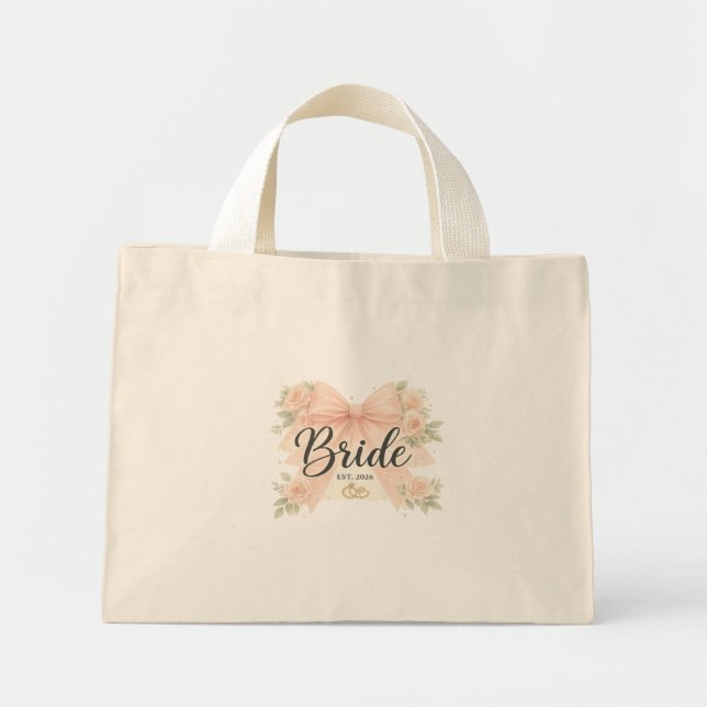 Mini Bolsa Tote Noiva, Presente Personalizado de Noivad (Frente)