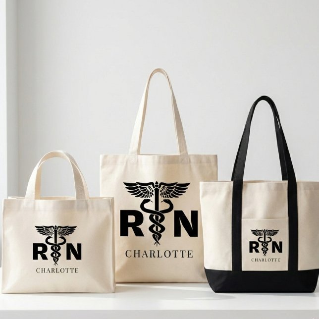 Mini Bolsa Tote Personalizada para Enfermeira de RN Pre (Custom RN Nurse Tote Bag Gift for Registered Nurses, Graduates, and Nurse Appreciation Week gifts)