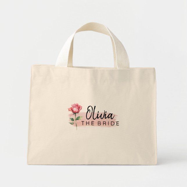 Mini Bolsa Tote Rosa Rosa Journey Alegre – para Noivas  (Frente)