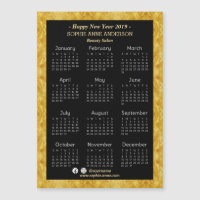 Mini Calendário 2019 do Salão da Bela Foil Gold