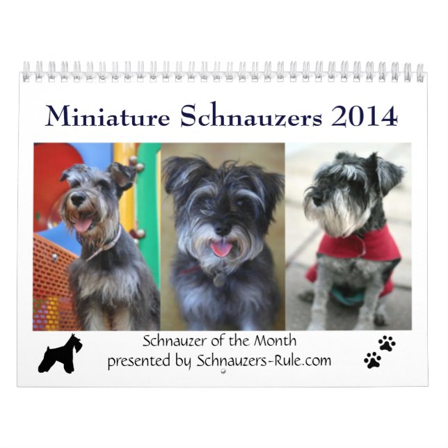 Mini calendário do Schnauzer 2016 (Capa)