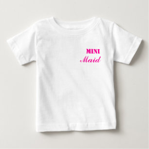 Mini Camisa De Bebê Maid Rosa/Branco