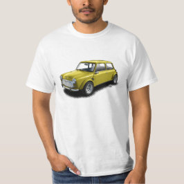 Mini carro do amarelo 1969 clássicos no t-shirt