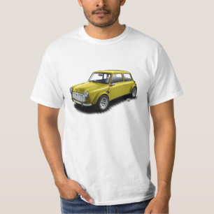 Mini carro do amarelo 1969 clássicos no t-shirt