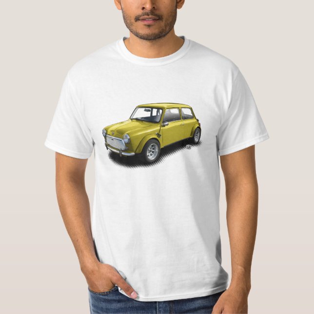 Mini carro do amarelo 1969 clássicos no t-shirt (Frente)