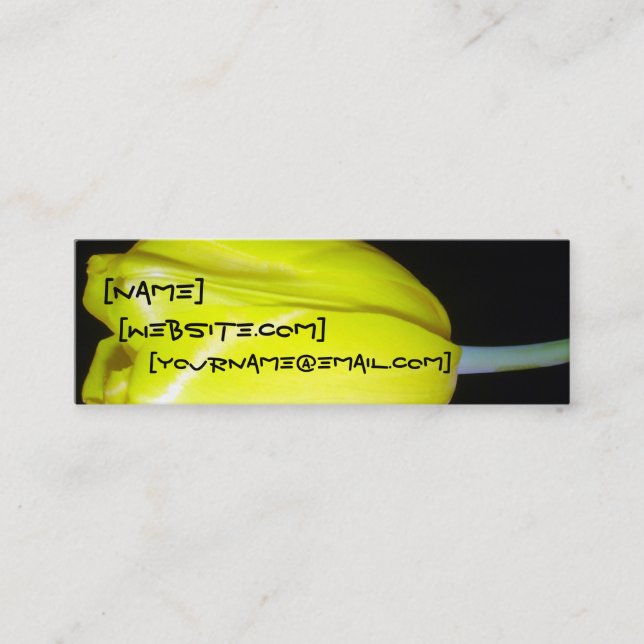 Mini Cartão de visita amarelo da tulipa (Frente)