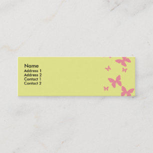 Mini Cartão de visita amarelo e cor-de-rosa das