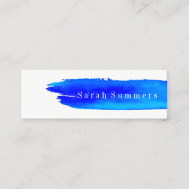 Mini Cartão de visita - azul do Brushstroke da aguarela
