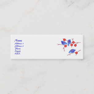 Mini Cartão de visita azul dos pássaros