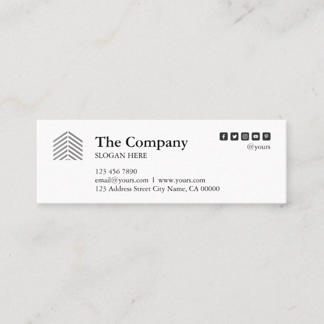 Mini Cartão de visita cinzento do arquiteto do (Frente)