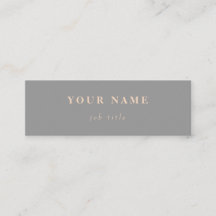 Mini cartão de visita cinzento elegante clássico