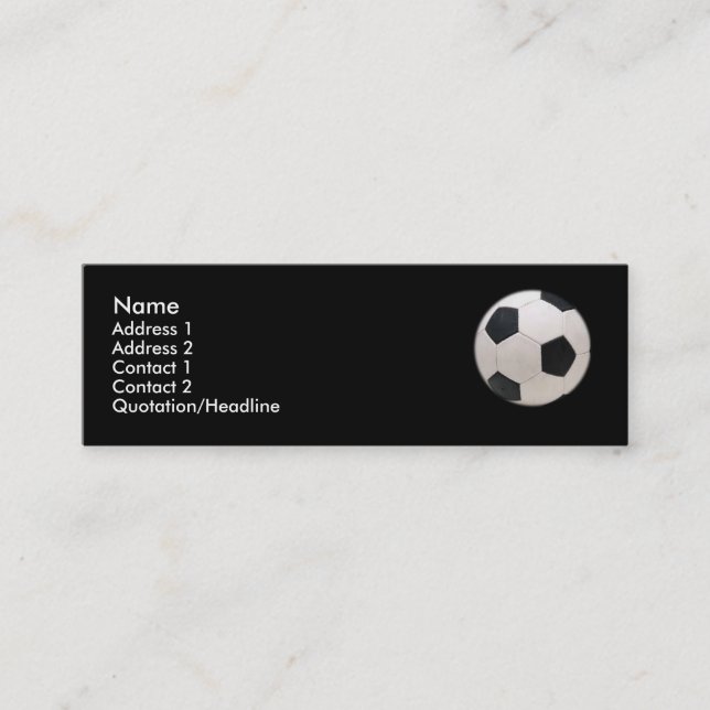 Mini Cartão de visita da bola de futebol (Frente)
