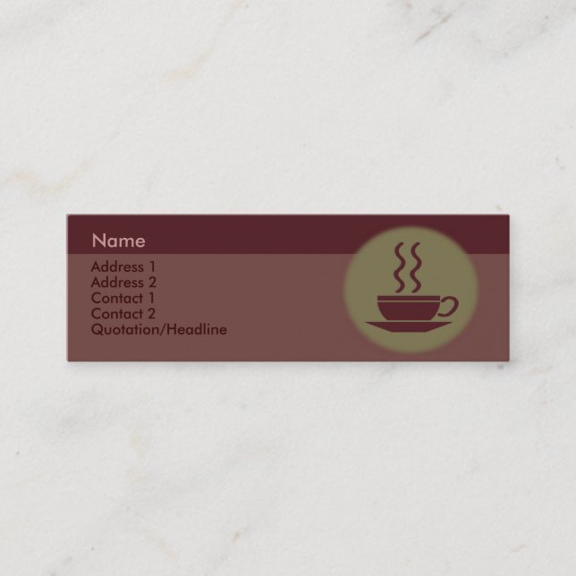 Mini Cartão de visita de café quente (Frente)