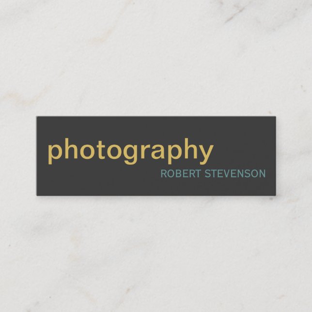 Mini Cartão de visita de Cinza para fotografia simples  (Frente)