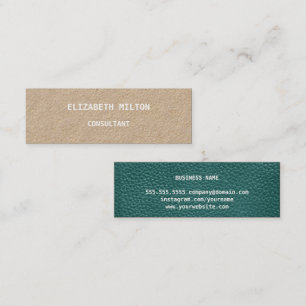 Mini cartão de visita de couro elegante