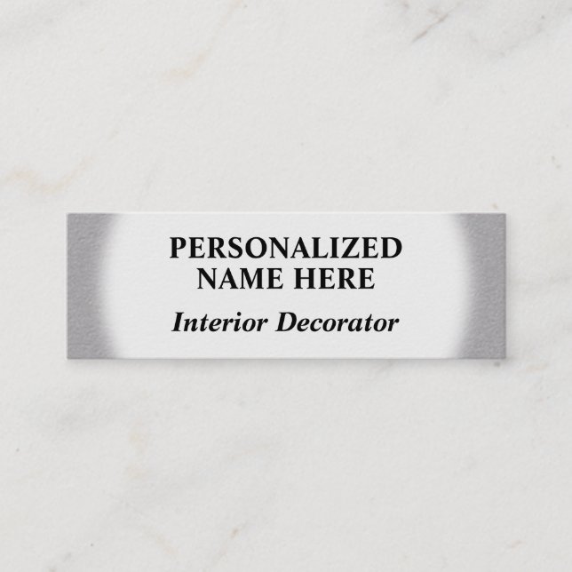 Mini Cartão de visita de decorador interior básico (Frente)