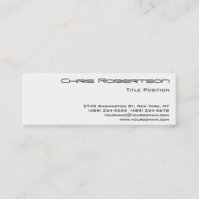 Mini Cartão de visita de encantamento branco preto (Frente)