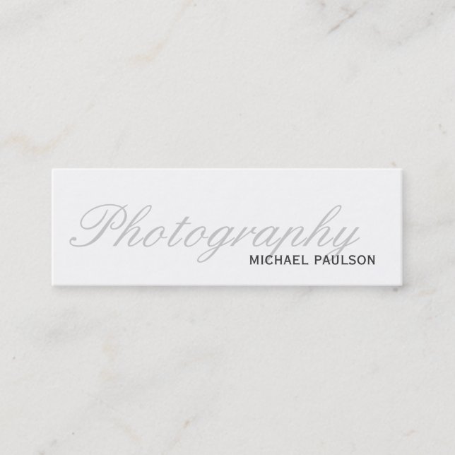 Mini Cartão de visita de Fotografia com Script Branco M (Frente)