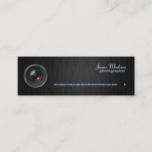 Mini Cartão de visita de fotografia elegante com códi