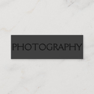 Mini Cartão de visita de Fotógrafo Preto Limpo Simples