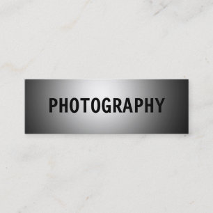 Mini Cartão de visita de Fotógrafo Preto Limpo Simples