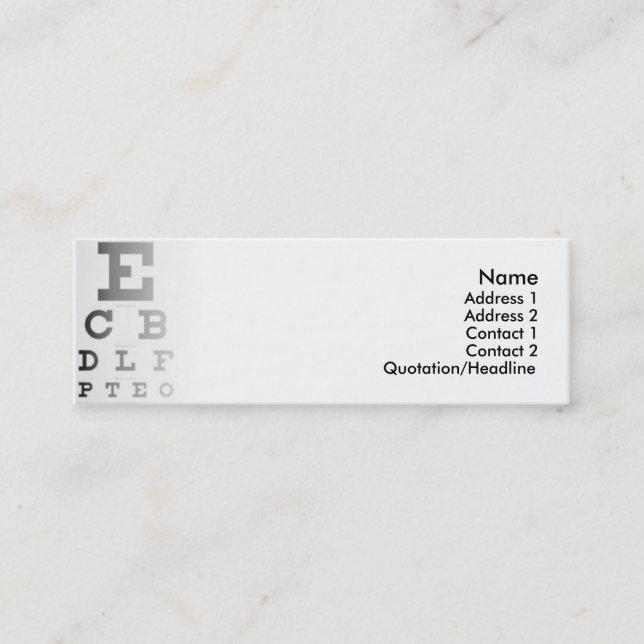 Mini Cartão de visita de Gráfico de Olhos (Frente)
