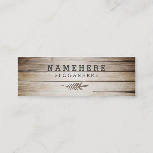 Mini Cartão de visita de madeira do café escuro à moda (Frente)