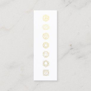 Mini Cartão de visita de Meditação de Chakras Dourad