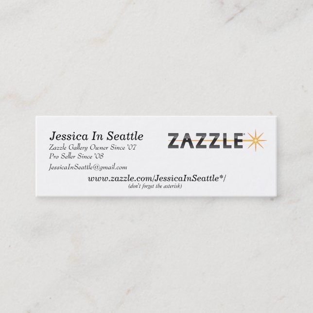 Mini Cartão de visita de Zazzle (Frente)