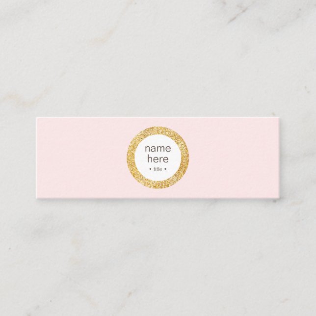 Mini cartão de visita do brilho Dourado elegante (Frente)